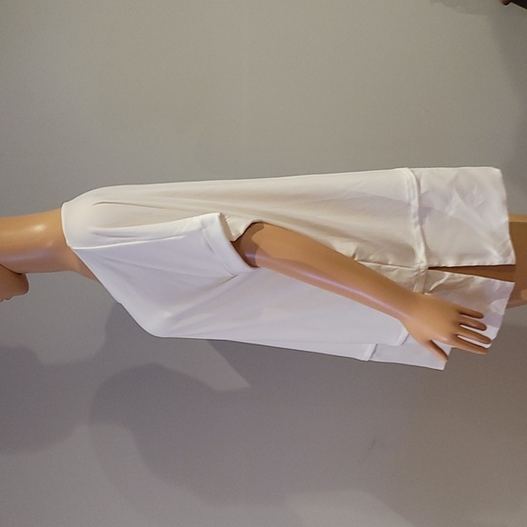 Calvin Klein Alabaster white cuff short sleeve oversized blouse size Large - Picture 4 of 7